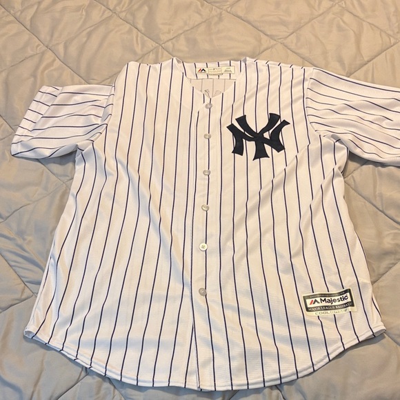 Majestic White and NAVY Striped Jersey - Picture 2 of 5